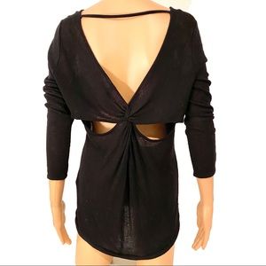 VINTAGE | 🖤 H&M Twist Back Black Long Sleeve Top